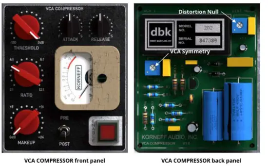 KORNEFF AIP 1 1 Amplified Instrument Processor - VCA COMPRESSION SECTION