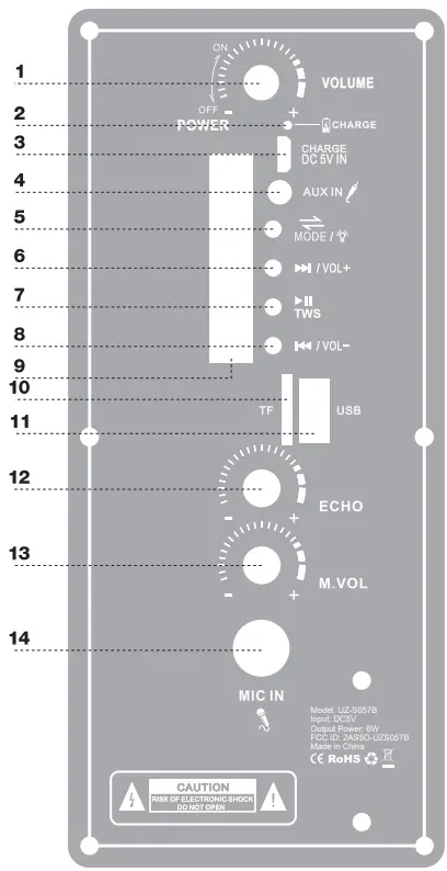 star studio UZS057B XL Wireless Karaoke Speaker - 3