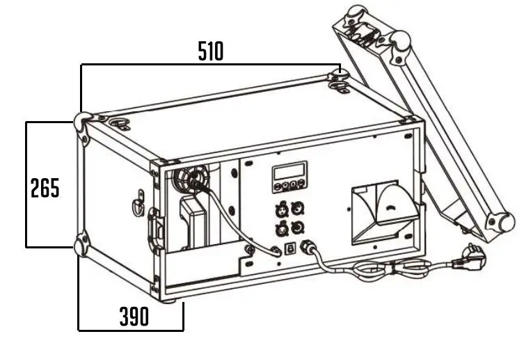CLF LIGHTING Haze II Built-In Flightcase Touring Hazer User Manual - Dimensions