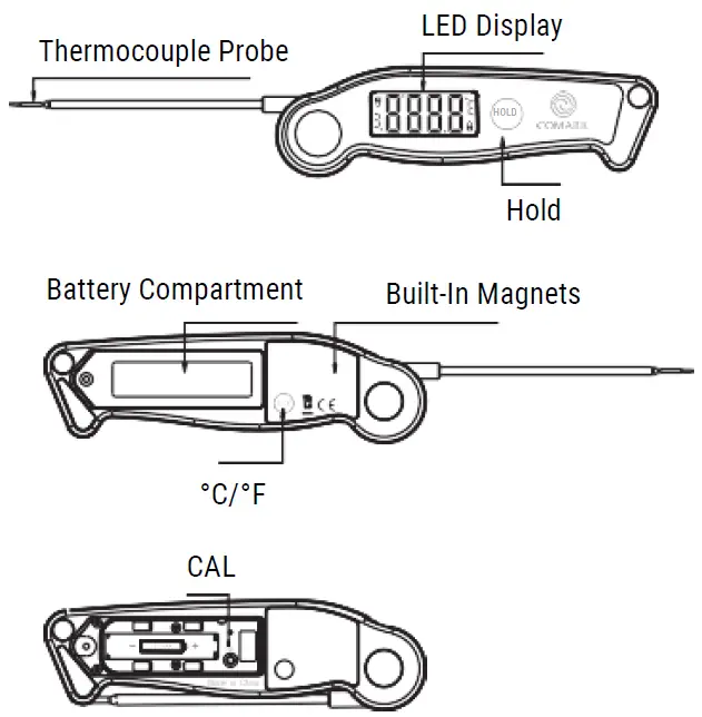 COMARK P19W Folding Thermometer-1
