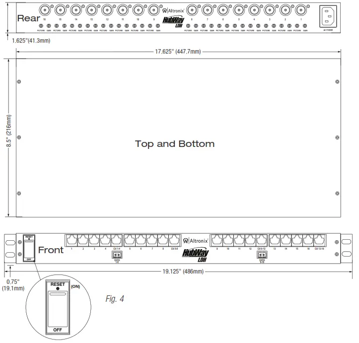 Altronix HubWayLDH8 Active UTP Transceiver Hub - fig4