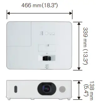 Maxell MC-WU5506M LCD Projector - Dimensions