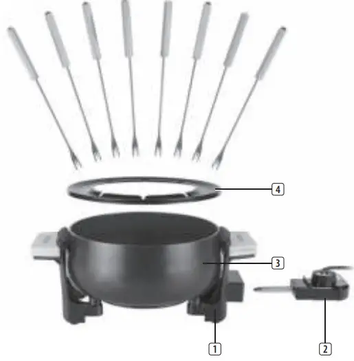 TRISTAR FO 1108 Bamboo Fondue Pan - Figure