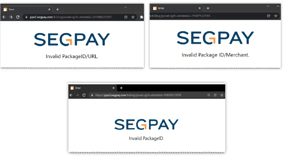 SEGPAY Pay Page Errors 3