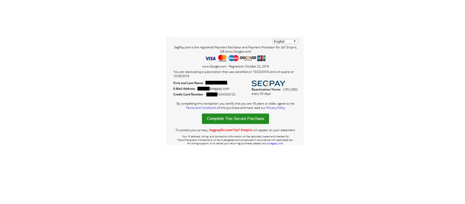 Segpay Pay Page Errors User Guide