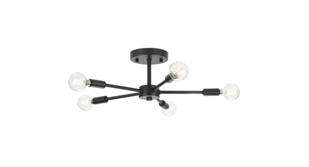 Progress Lighting P350219delayne 16 In. 5-light Matte Black Semi-flush Mount Light With Etched Glass Shades Instruction Manual
