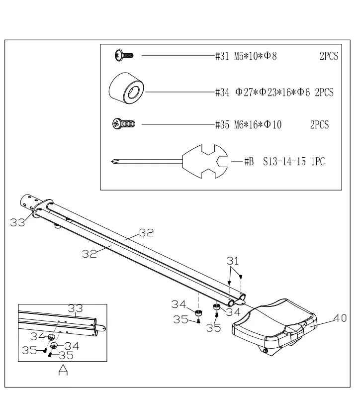 SUNNY SF-RW5983 Carbon Premium Air Magnetic Rowing Machine  Assembly Instructions