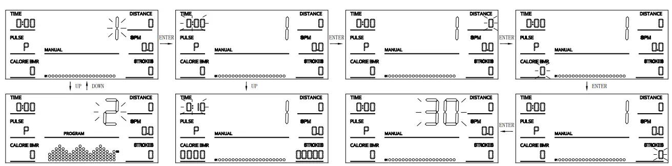 SUNNY SF-RW5983 Carbon Premium Air Magnetic Rowing Machine  manual mode (program 1)