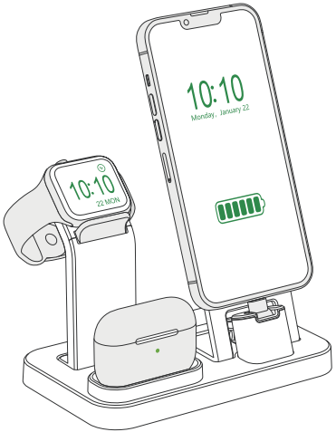 Chargers A9-RJR-B 3 In 1 Charging Station-fig1
