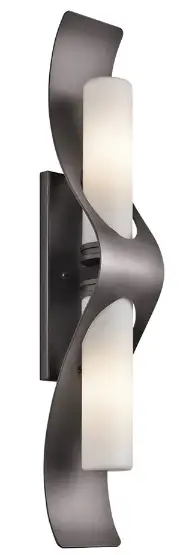 KICHLER-49151AZ-Zolder-2-Light-26-5-Inch-Architectural-Bronze-Outdoor-Wall-Light-product-image