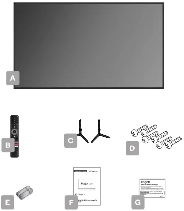 kogan KALED98X98JSTA 98 Inch 4K UHD HDR Smart Google TV - Figure 1