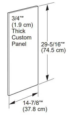 GE APPLIANCES UCG1500 Series 15 Inch Built-In Compactors Instruction Manual - CUSTOM PANEL SIZE REQUIREMENTS
