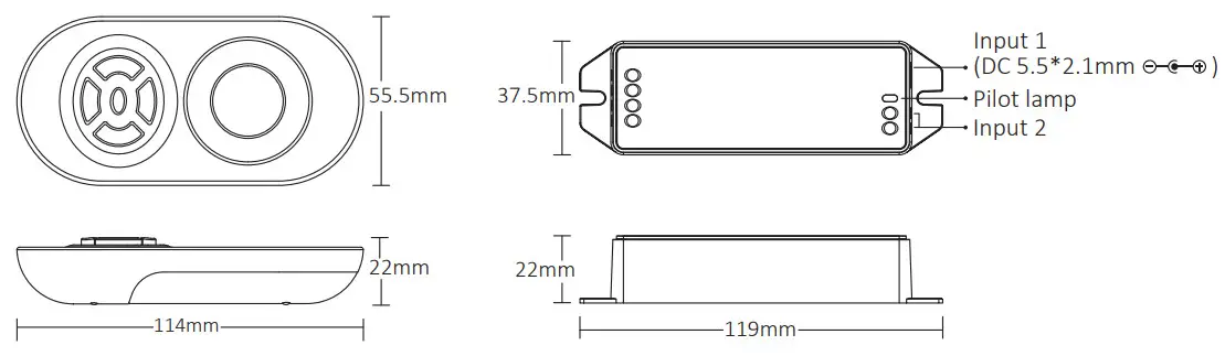 MiBOXER FUT041 Upgraded 433MHz Single Color LED Strip Controller - fig 1