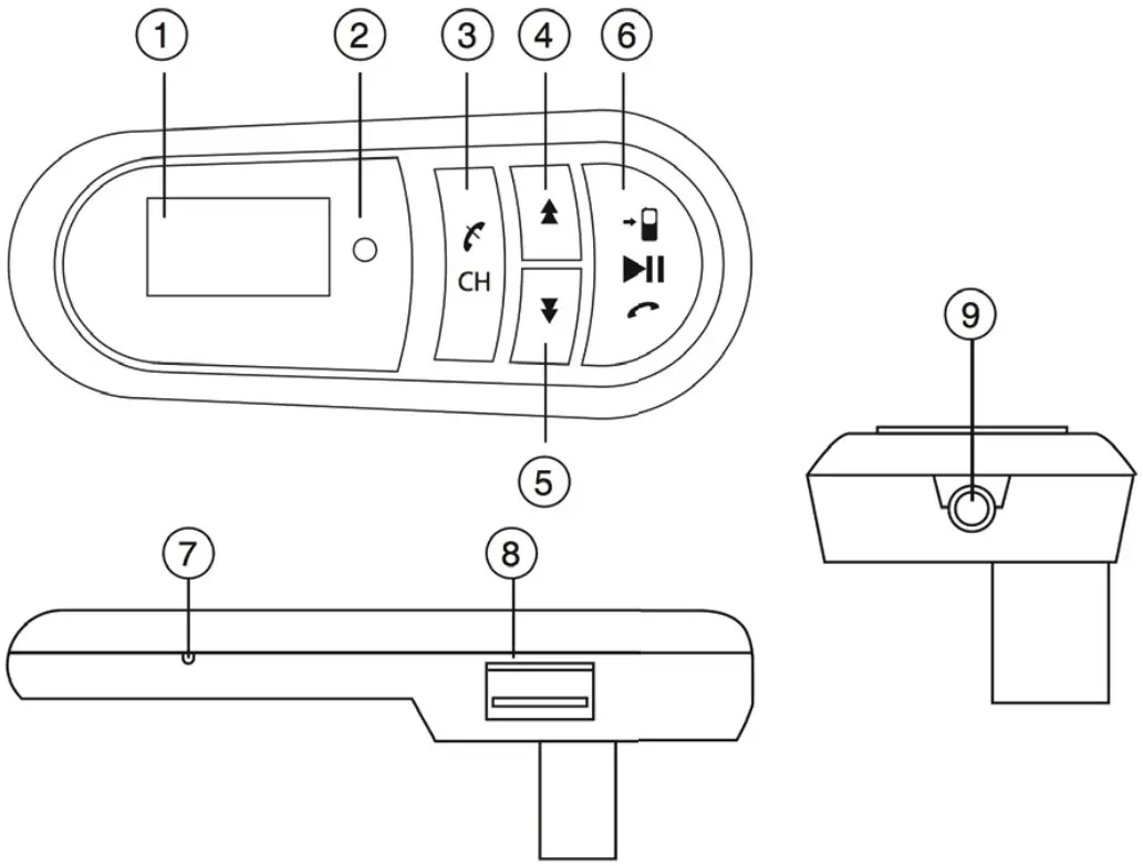 VITAL Bluetooth FM Transmitter with Remote Control - pic a