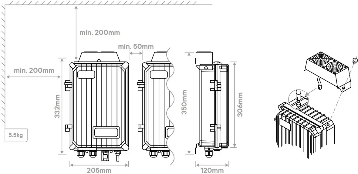 Fixing and dimensions