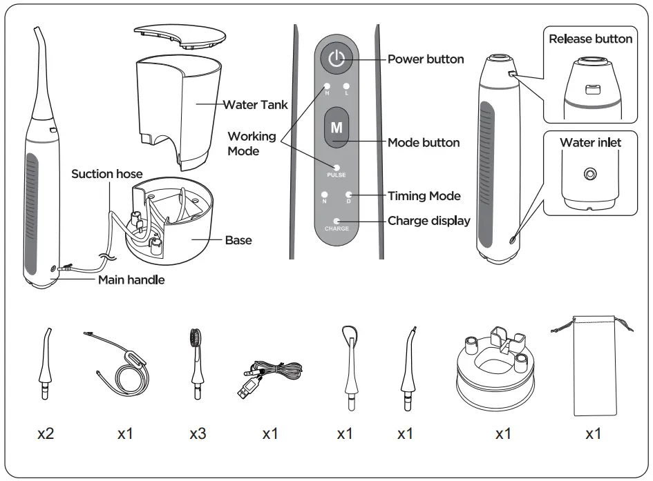 KOOVON ABB880 Smart Water Flosser and Toothbrush Combo - product discription