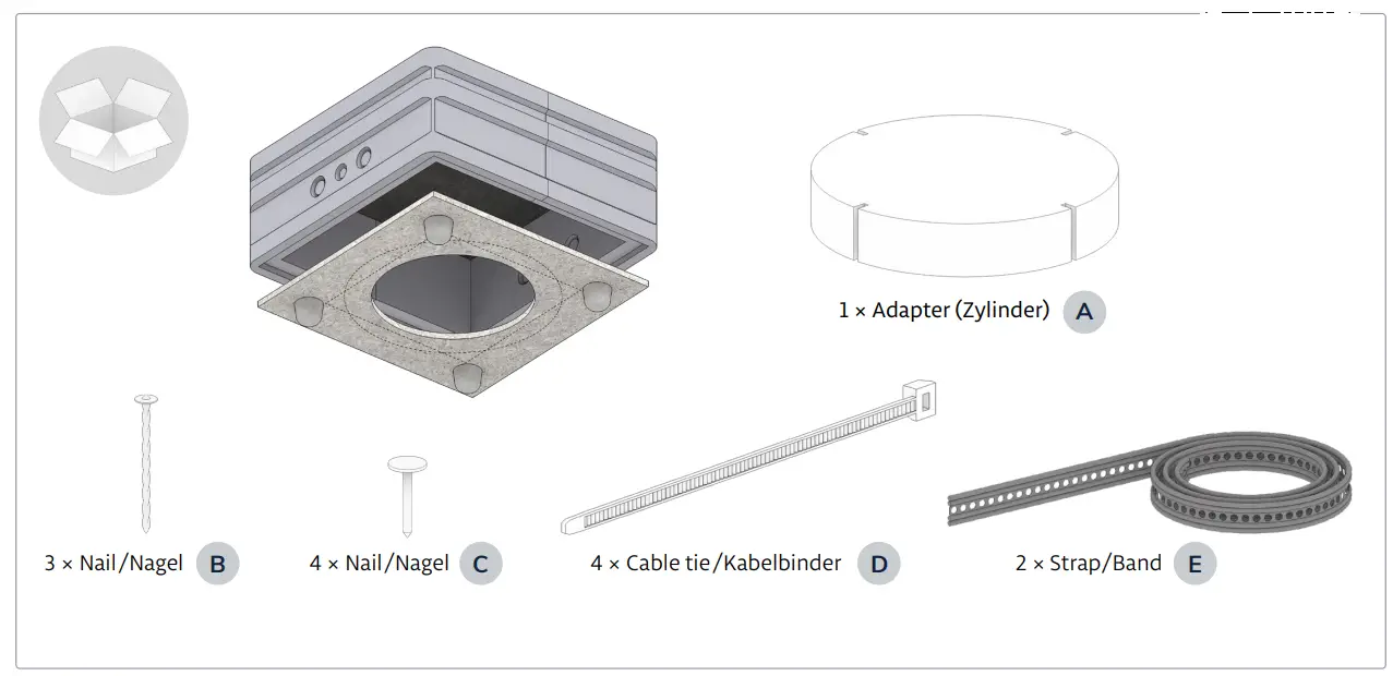 B-SYSTEM Euroboxx Ceiling Recessed Boxes - Fig 1