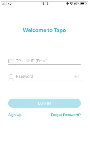 tp-link Pan Tilt AI Home Security Wi-Fi Camera - Log In