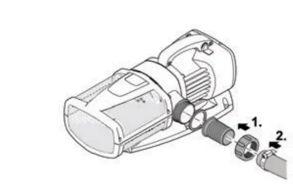 Oase 6800 11500 AquaMax Eco Expert User Manual - Connecting the hose for submerged installation