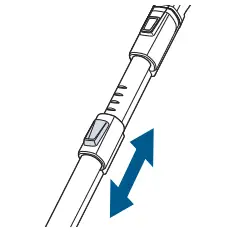 Press button on Extension Wand