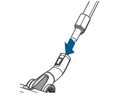 Push bottom of Extension Wand
