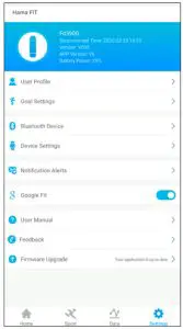 hama Fitness Tracker with Heart Rate--Settings