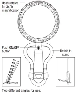 CONAIR BE52LED Series Reflect Urban 3x1x Magnificvation Mirror - fig