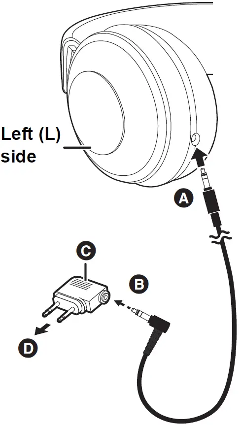 Using the detachable cord (supplied)