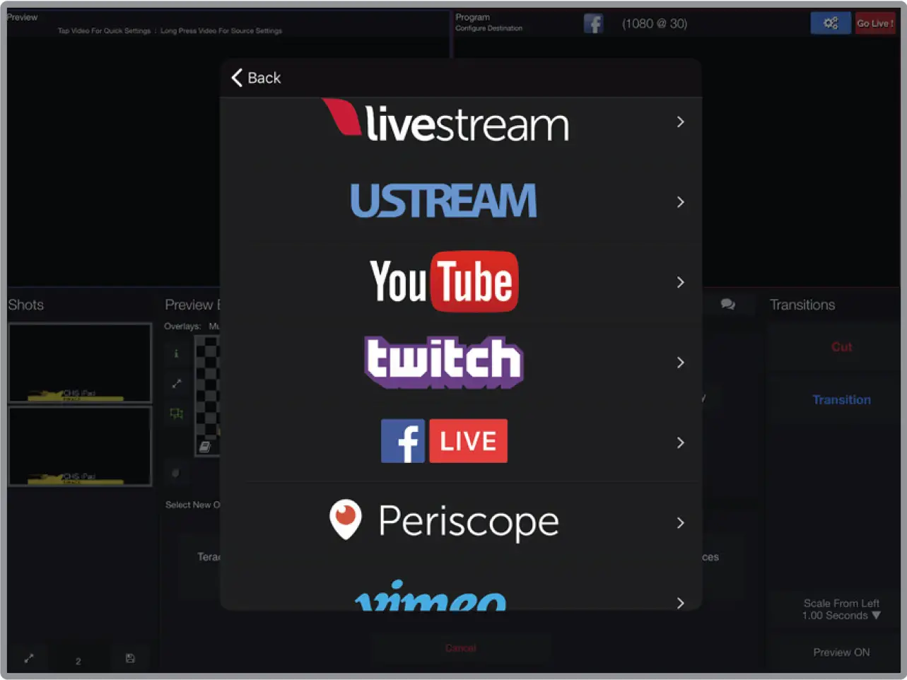 BEGIN LIVE STREAMING