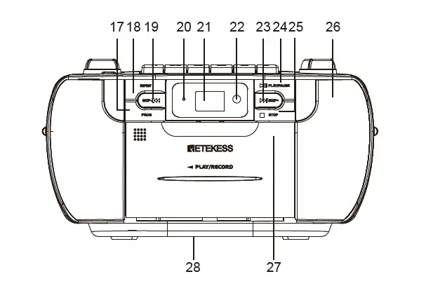 RETEKESS TR621 CD Boombox with AM FM Radio-2