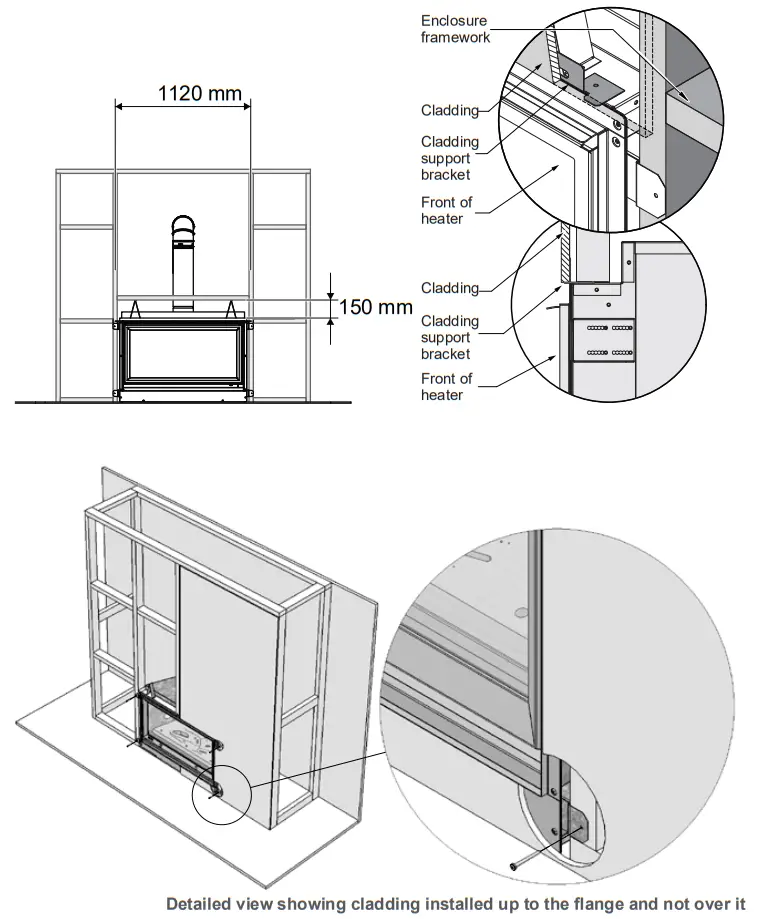 Rinnai Symmetry Gas Fireplace-Cladding