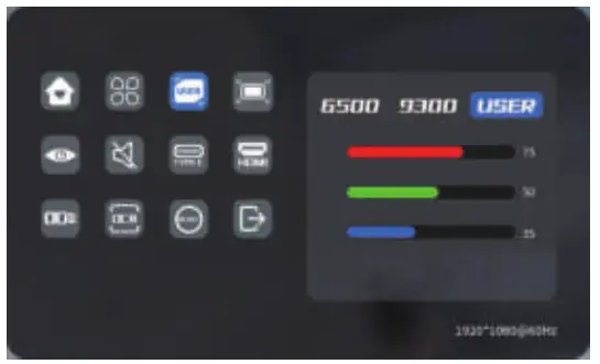 LC-POWER LC M16 FHD 60 P 15 8 inch Portable Monitor - Color temperature