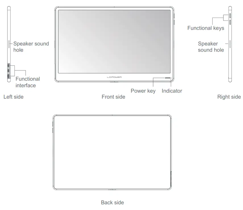 LC-POWER LC M16 FHD 60 P 15 8 inch Portable Monitor - Product