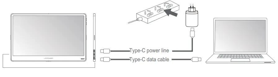 LC-POWER LC M16 FHD 60 P 15 8 inch Portable Monitor - laptop
