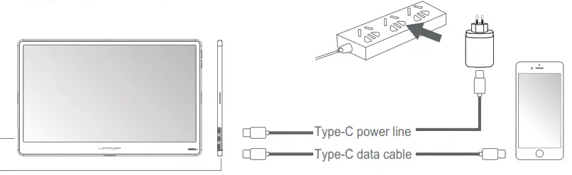 LC-POWER LC M16 FHD 60 P 15 8 inch Portable Monitor - mobile phone