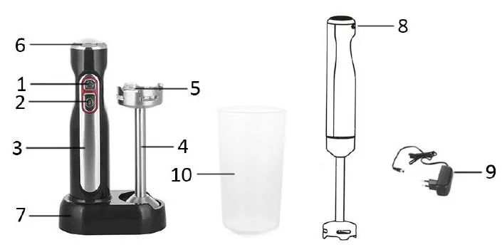 emerio HB-121207.1 Cordless Stainless Steel Stick Mixer FIG 1