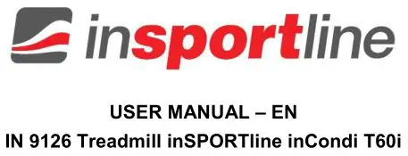 9126 Treadmill inSPORTline inCondi T60i User Manual