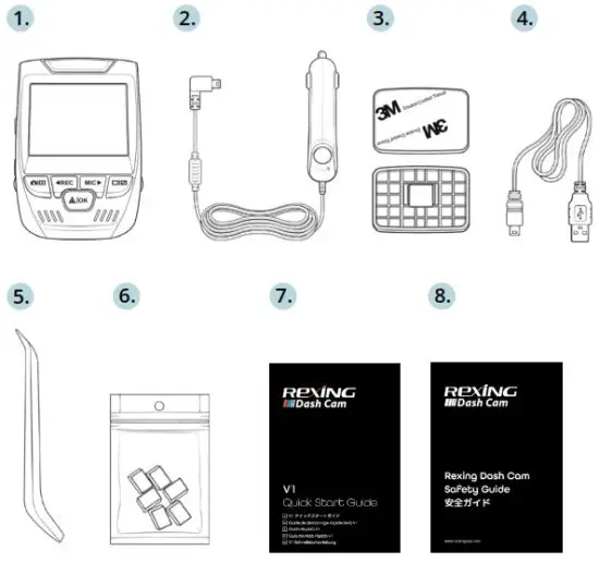 REXING V1 4K Ultra HD Car Dash Camera -What’s in the box