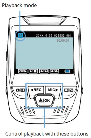 REXING V1 Dash Camera - Playback mode