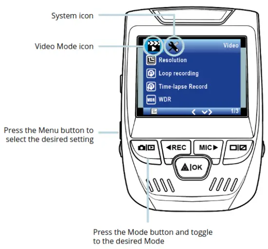 REXING V1 Dash Camera - System icon