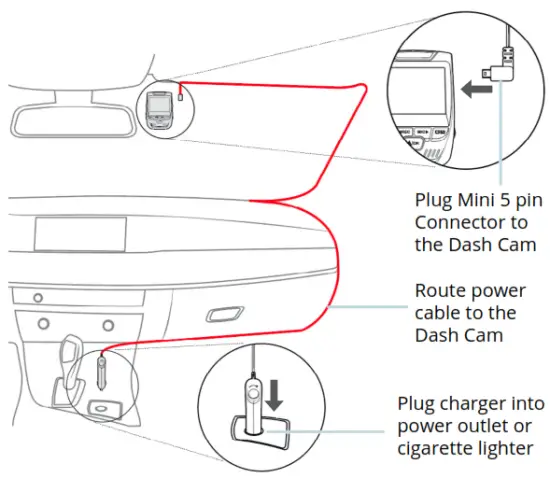 REXING V1 Dash Camera - powered