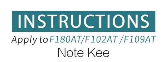 Dong Guan Bluefinger Electronics F180AT Wireless Keyboard Instructions