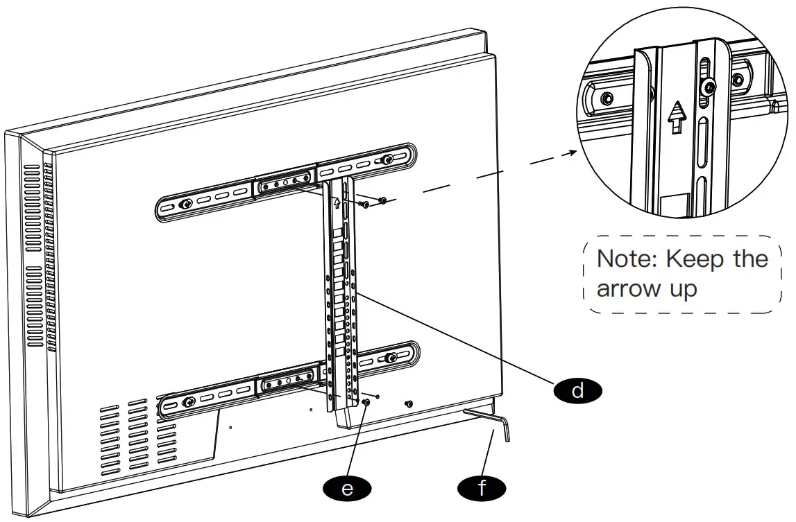PERLESMITH Table top tv stand - Attach Height Adjust Bracket to TV 2
