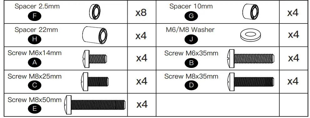PERLESMITH Table top tv stand - Attach TV Brackets to TV
