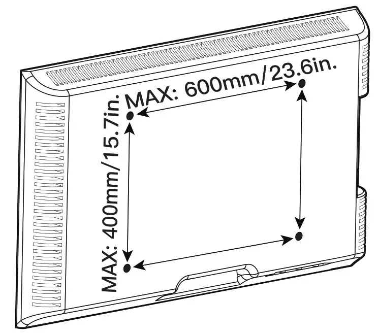 PERLESMITH Table top tv stand - Check the VESA Pattern of TV