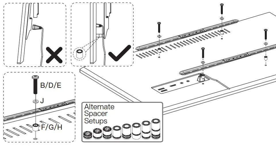 PERLESMITH Table top tv stand - Option D cables or USB