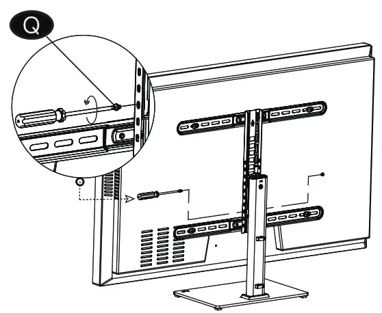 PERLESMITH Table top tv stand - Remove lock screws