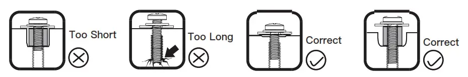 PERLESMITH Table top tv stand - Screw length