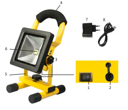 mrSafe BLF 100 LED Battery Flood Light 10W - fig