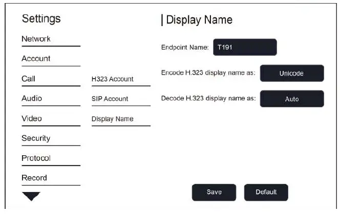 Display Name Settings